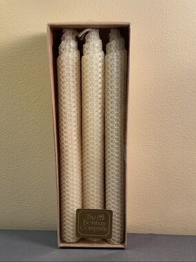 The Bombay Company Vintage Cream Beeswax Taper Candles - Set of 6